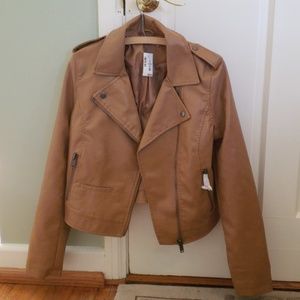 Tan leather jacket